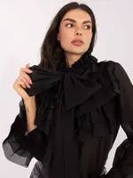 Černá halenka s volány a mašlí