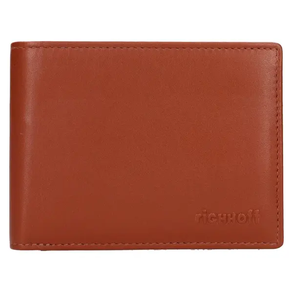 Pánska kožená slim peňaženka Richhoff Petr - koňak