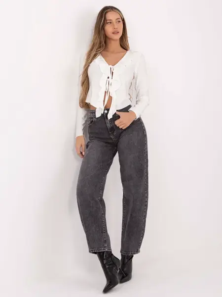 Jednofarebná blúzka s dlhým rukávom