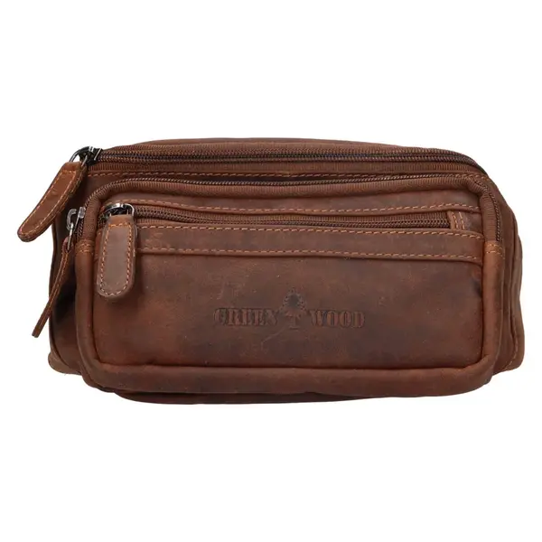 Pánská kožená ledvinka Greenwood Bent - hnědá