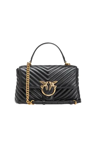 Černá kožená kabelka Pinko