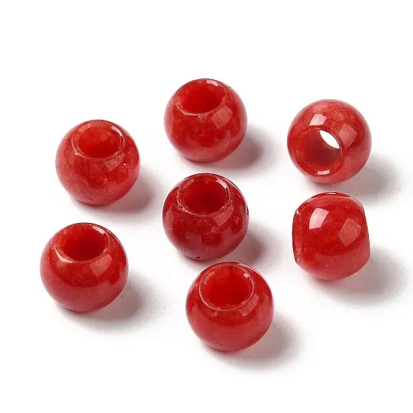 Natural White Jade(Dyed) European Beads