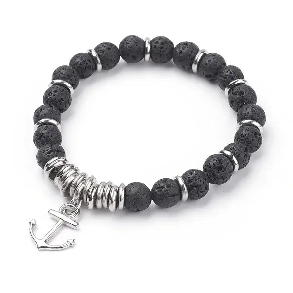 Natural Lava Rock Charm Bracelets