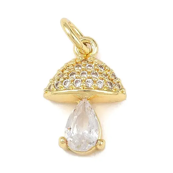 Brass Micro Pave Cubic Zirconia Charms