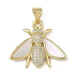 Brass Micro Pave Clear Cubic Zirconia Pendants