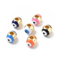 Evil Eyes Brass Enamel Beads