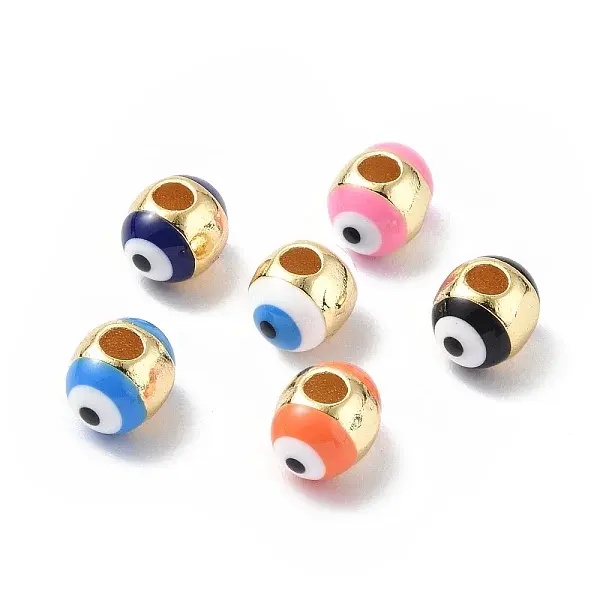 Evil Eyes Brass Enamel Beads
