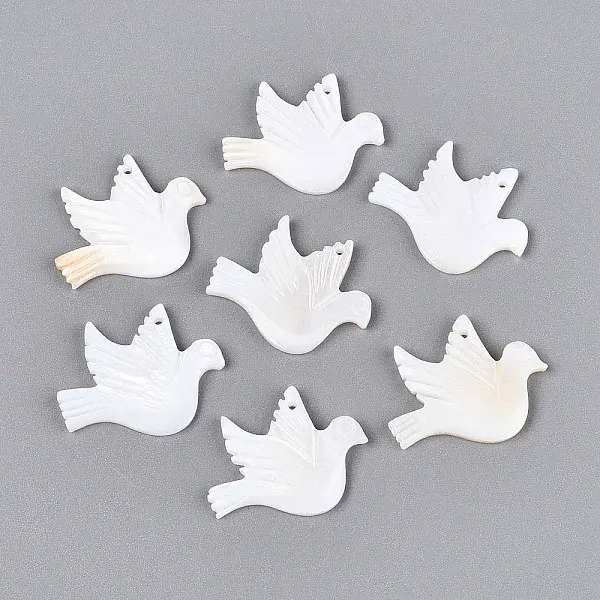 Natural Freshwater Shell Carved Pendants