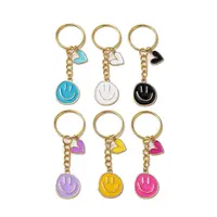 6Pcs Alloy Enamel Charms Keychain
