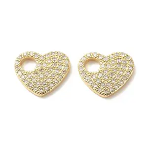 Brass Micro Pave Cubic Zirconia Charms