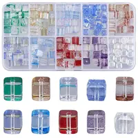 10 Colors Two Tone Transparent Glass Beads