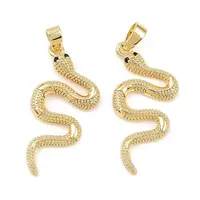 Brass Micro Pave Black Cubic Zirconia Pendants