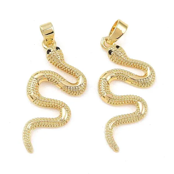 Brass Micro Pave Black Cubic Zirconia Pendants