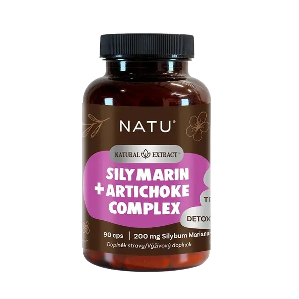 NATU Natural Extract, Ostropestřec extrakt (Silymarin 80 %) s artyčokem 90 kapslí