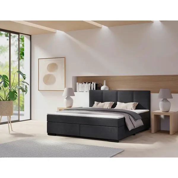 MID.YOU POSTEL BOXSPRING, 160/200 cm, antracitová