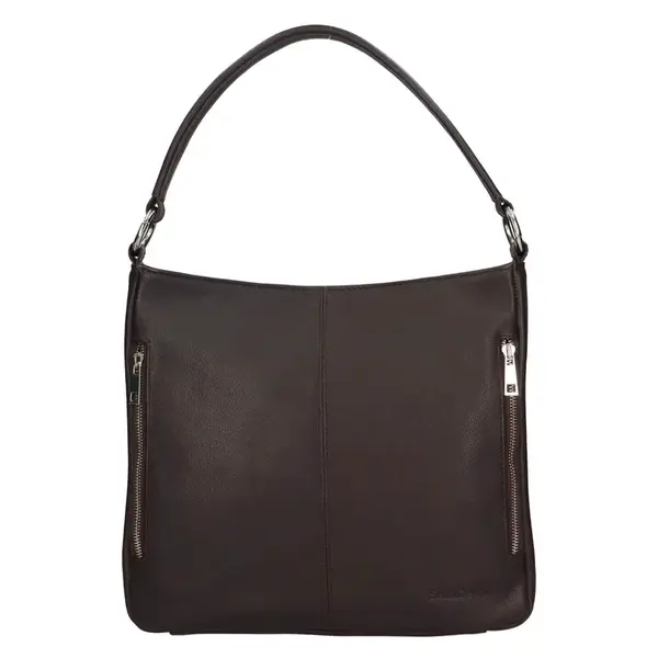 Kožená dámská kabelka přes rameno SendiDesign Alice - tmavě hnědá