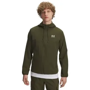 Under Armour STRETCH WOVEN WINDBREAKER Pánska bunda, khaki, veľkosť L