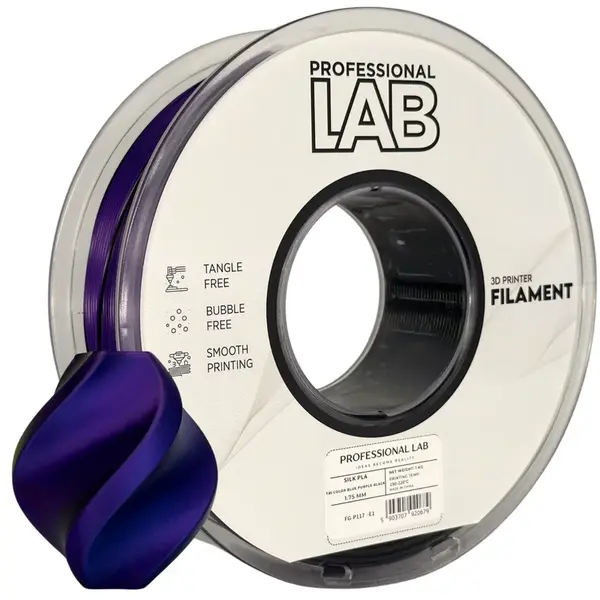 Professional Lab FG-P117-E1, 3D filament, PLA Silk, Tri Color, Blue, Purple, Black, 1kg, 1,75mm