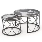 Konferenčný stolík Alexandra čierna mramor/čierna