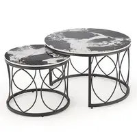 Konferenčný stolík Alexandra čierna mramor/čierna