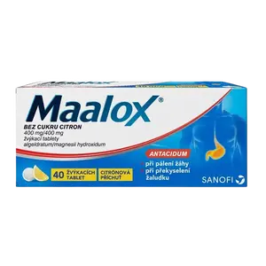 MAALOX BEZ CUKRU CITRON 40 žvýkacích tablet