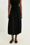 Sukně Answear.LAB černá barva, midi, áčková