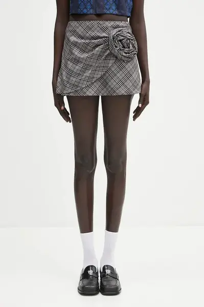 Vlněná sukně AMBUSH Check Rose Skirt šedá barva, mini, áčková, 12115390