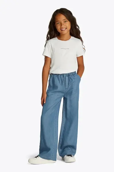 Dětské bavlněné tričko Tommy Hilfiger bílá barva, KG0KG08527