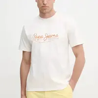 Bavlněné tričko Pepe Jeans DUMAS TEE béžová barva, s potiskem, PM509769