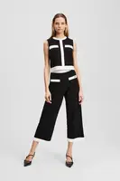 Kalhoty Karl Lagerfeld dámské, černá barva, high waist, A3W10103