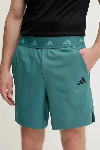 Tréninkové šortky adidas Performance GYM+ pánské, zelená barva, JW7387