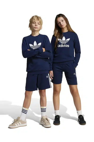 Dětské kraťasy adidas Originals tmavomodrá barva, s aplikací, nastavitelný pas, JD1646