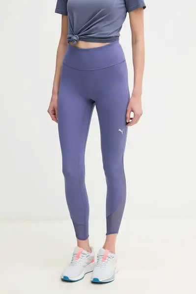 Tréninkové legíny Puma Cloudspun fialová barva, hladké, 526662