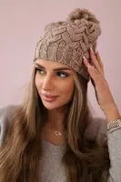 Kesi Fleecová čepice Waleria K307 tmavě béžová