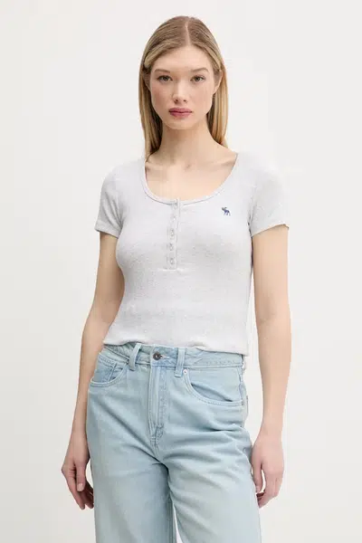 Tričko Abercrombie & Fitch šedá barva, KI139-5271