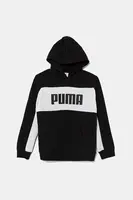 Dětská mikina Puma ESS BLOCK Hoodie TR černá barva, s kapucí, s potiskem, 685819