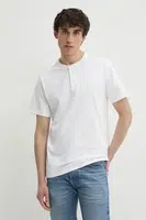 Bavlněné tričko Levi's SS HM HENLEY bílá barva, A8602