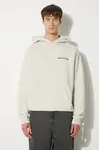 Bavlněná mikina Awake NY Serif Hoodie pánská, šedá barva, s kapucí, melanžová, SP24-HD003