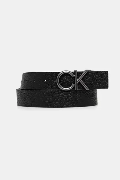 Oboustranný kožený pásek Calvin Klein pánský, černá barva, LV04D7035G