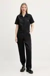 Bavlněná kombinéza Dickies černá barva, s límečkem, DK0A862UBLK1