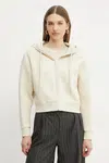 Mikina Armani Exchange dámská, béžová barva, s kapucí, hladká, XW000822 AF10818