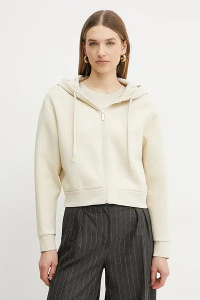 Mikina Armani Exchange dámská, béžová barva, s kapucí, hladká, XW000822 AF10818