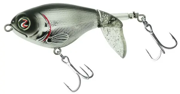 River2sea wobler hladinový whopper plopper chrome black - 7,5 cm 16,5 cm