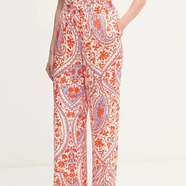 Kalhoty Marc Aurel dámské, oranžová barva, široké, high waist, 1863-1000-24791