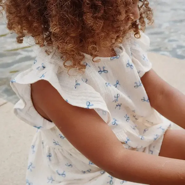 Halenka Konges Sløjd COCO TOP GOTS béžová barva, vzorovaná, KS103205