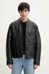 Kožená bunda Diesel L-KRIXY JACKET černá barva, přechodná, oversize, A16866.0EPAU