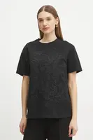 Bavlněné tričko Silvian Heach PADER černá barva, CVP25029TS