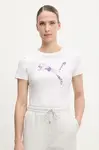 Bavlněné tričko Puma dámské, bílá barva, 685081