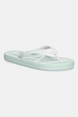 Žabky EA7 Emporio Armani dámské, zelená barva, na plochém podpatku, XK196.XCQ004