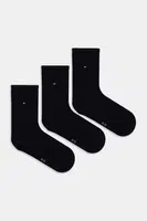 Ponožky Tommy Hilfiger 3-pack dámské, tmavomodrá barva, 701233828